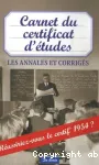 CARNET DU CERTIFICAT D'ETUDES